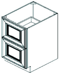 Modern White  Shaker 2 Drawer Base 30'  