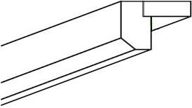 Modern White Light Rail Molding 1 1/2' X 2' X 96'  
