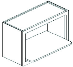 Modern White Microwave Open Shelf 30' X 18' X 17 3/4'  
