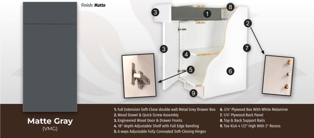 MatteGrey Full Height  B09Fd