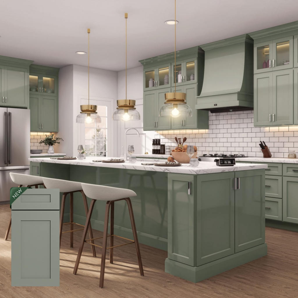 Sage Green BASE CABINET 09′